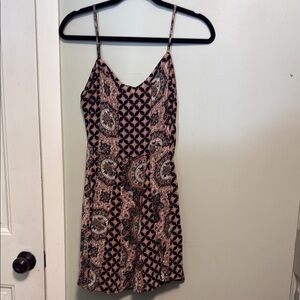 Aeropostale Black and Pink Boho paisley  Mini Dress medium -  boho